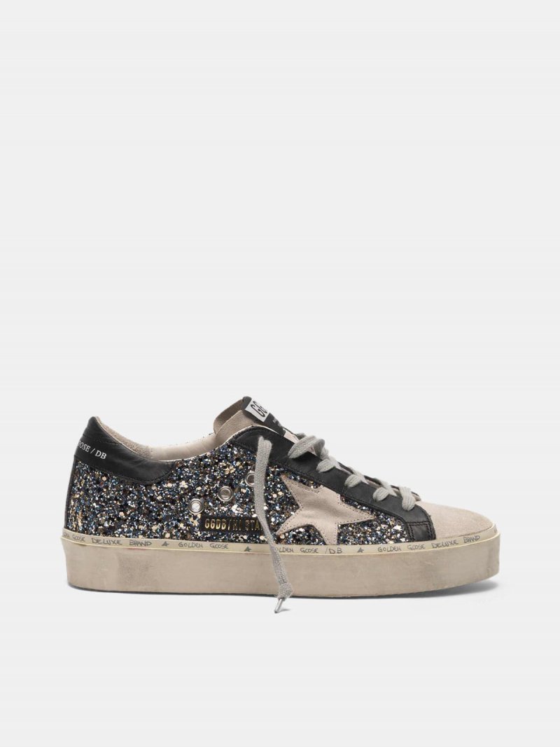 Hi Star sneakers in glitter and suede leather