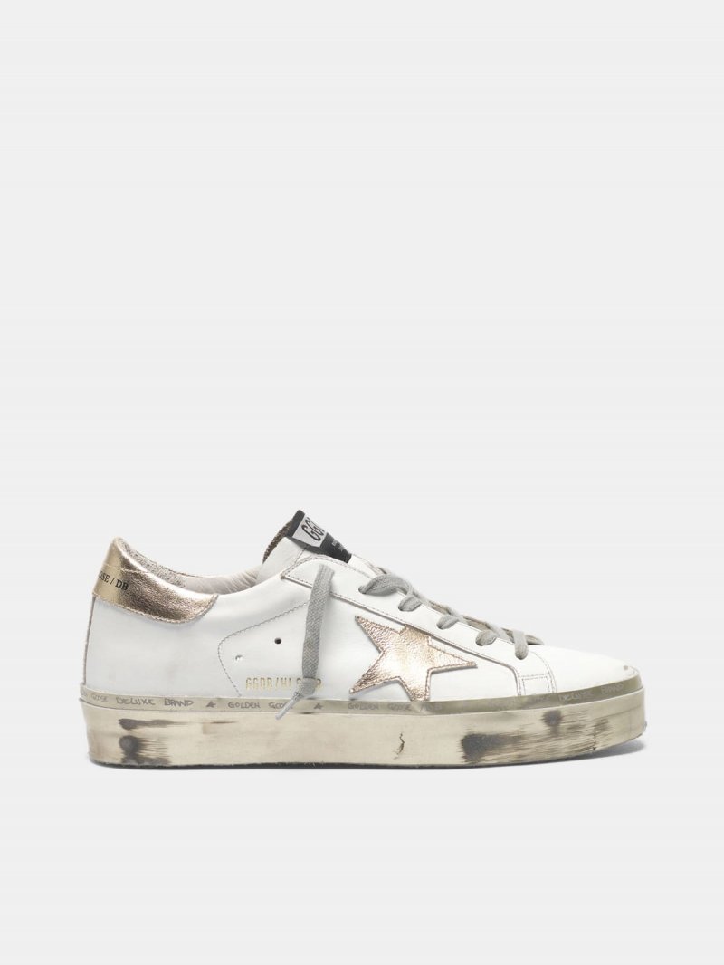 White and gold Hi-Star sneakers with sparkle foxing