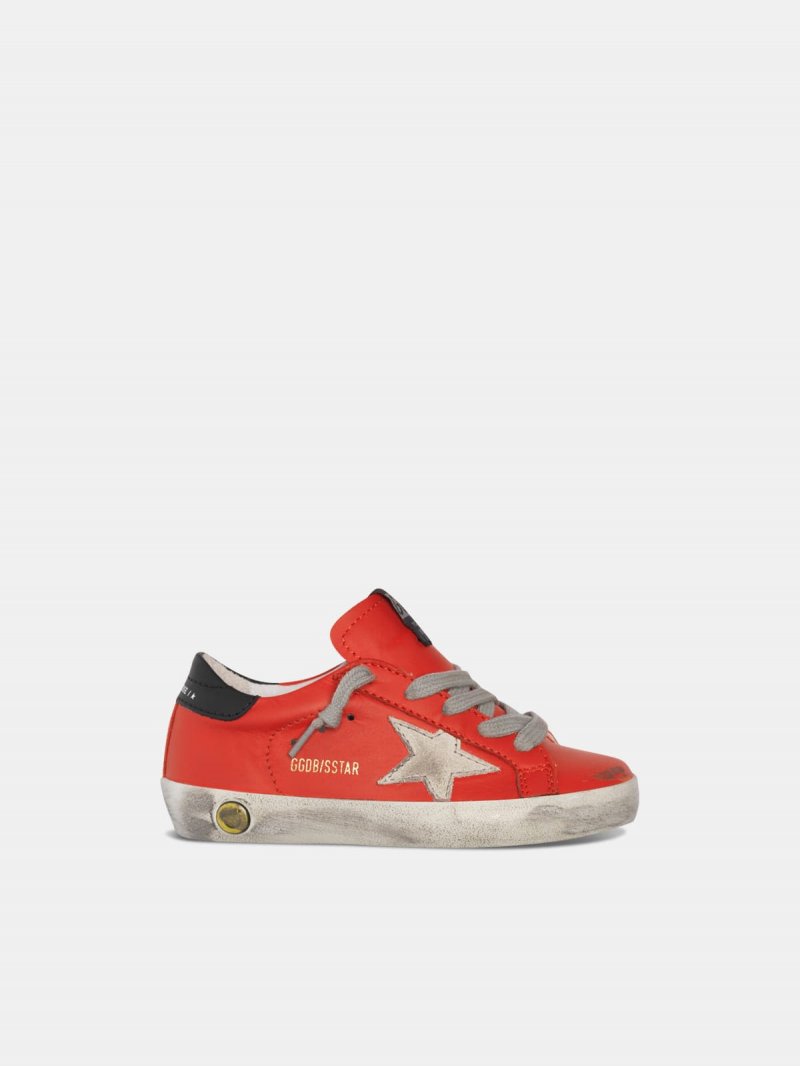 Super-Star sneakers in cherry-red leather