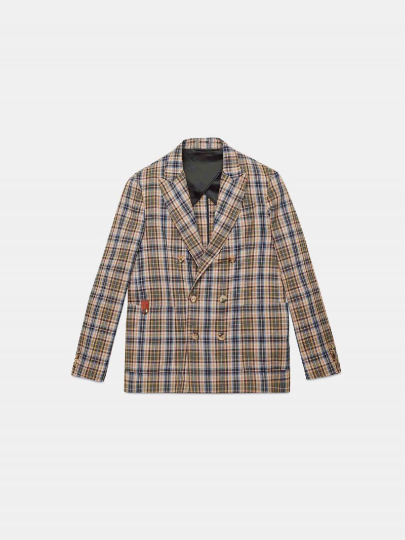 Double-breasted Joshua jacket in checked madras