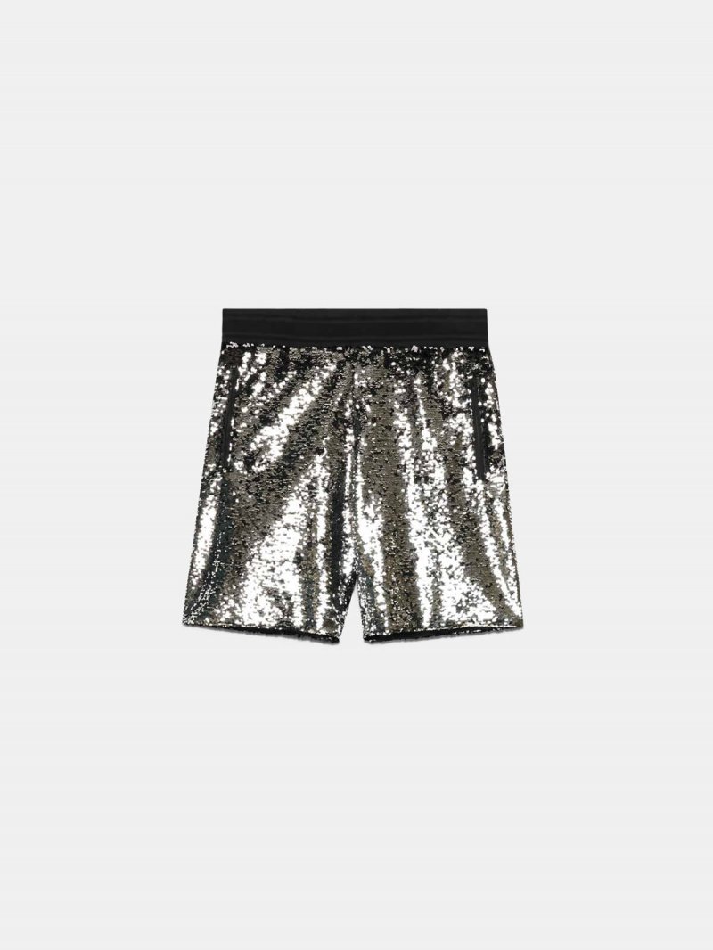 Cameron shorts with silver and black sequins