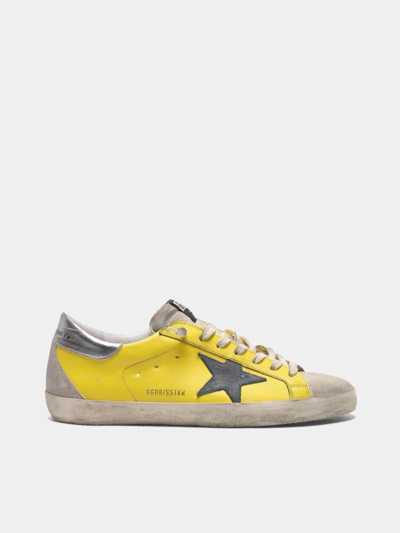 Yellow Super-Star sneakers with silver heel tab