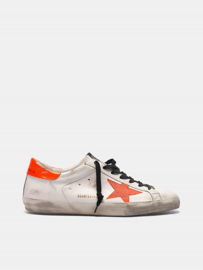 Super-Star sneakers with star and fluorescent orange heel tab