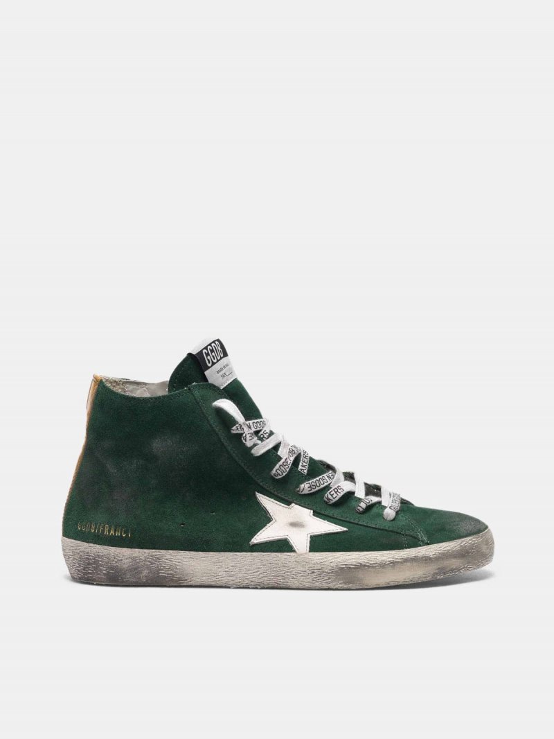 Francy sneakers in green suede with white star