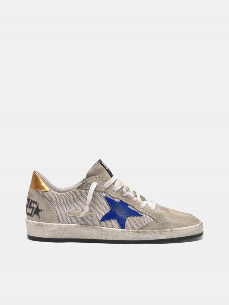 Grey suede Ball Star sneakers with mesh inserts