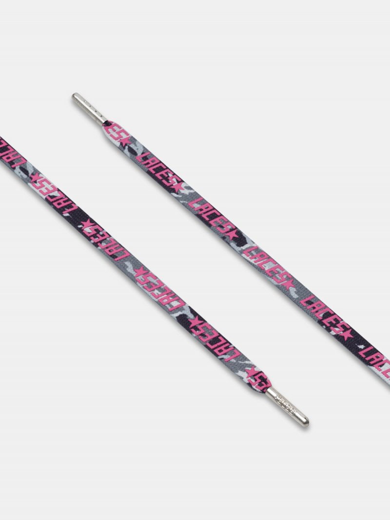Women's grey camouflage laces with pink laces print