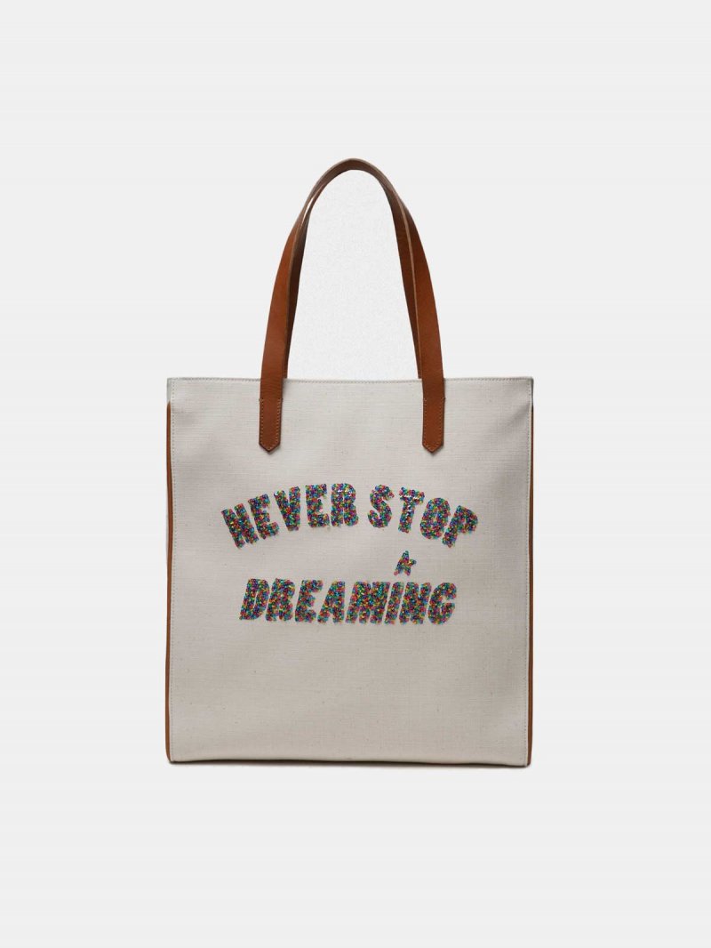 California North-South Never Stop Dreaming glitter bag