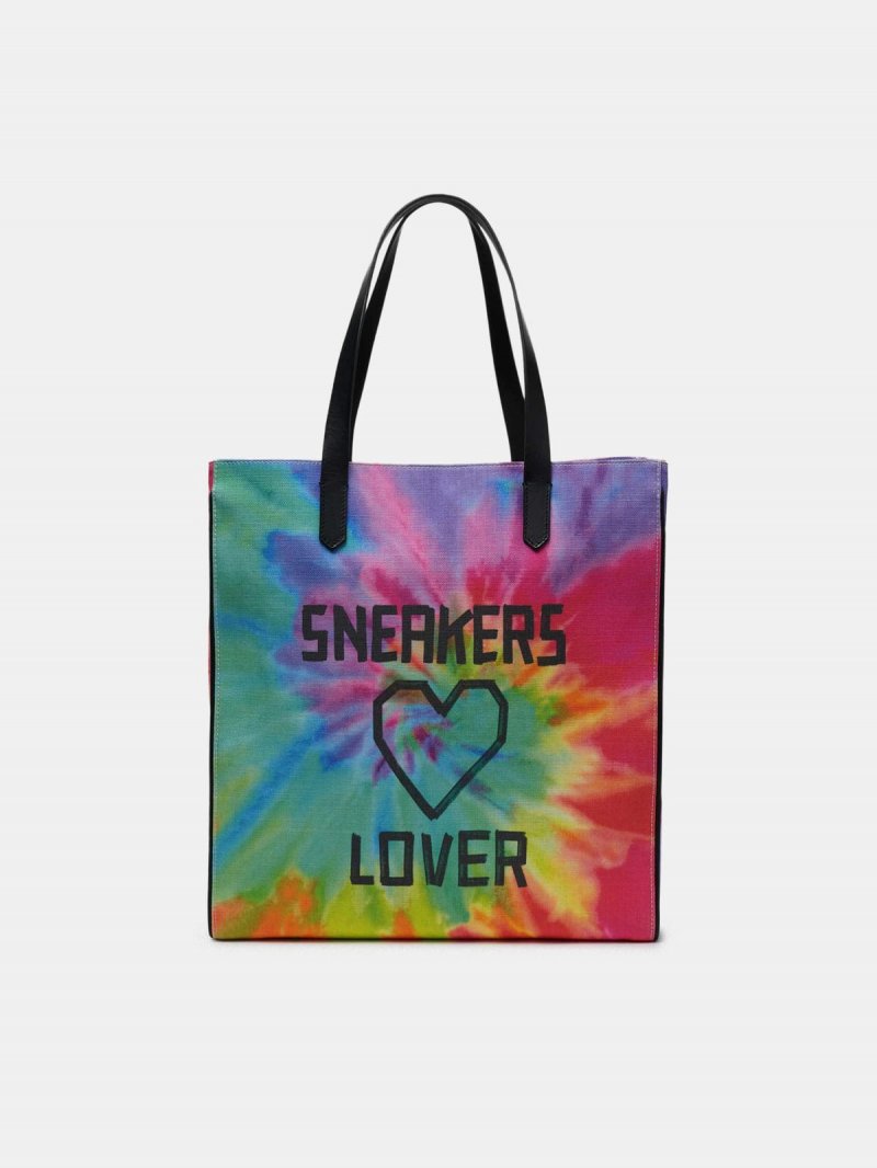 California North-South tie-dye bag with Sneakers Lover print