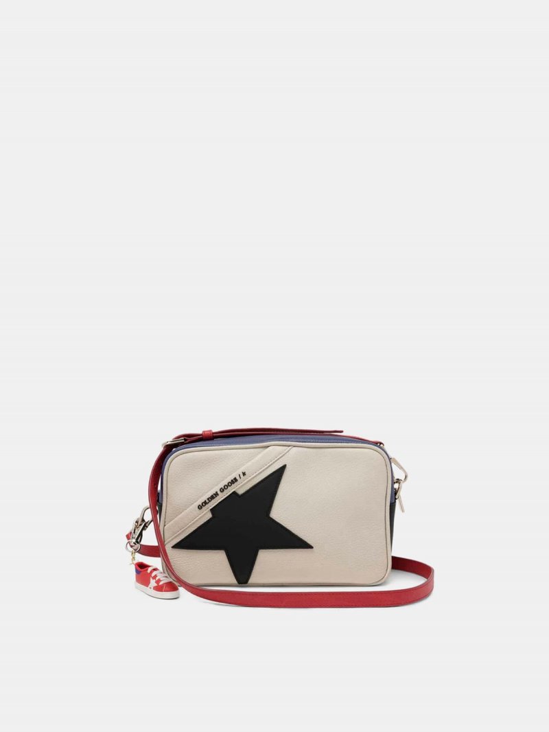 Star Bag made of pebbled leather with black star