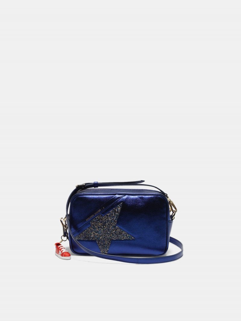 Star Bag made of laminated leather with Swarovski crystals
