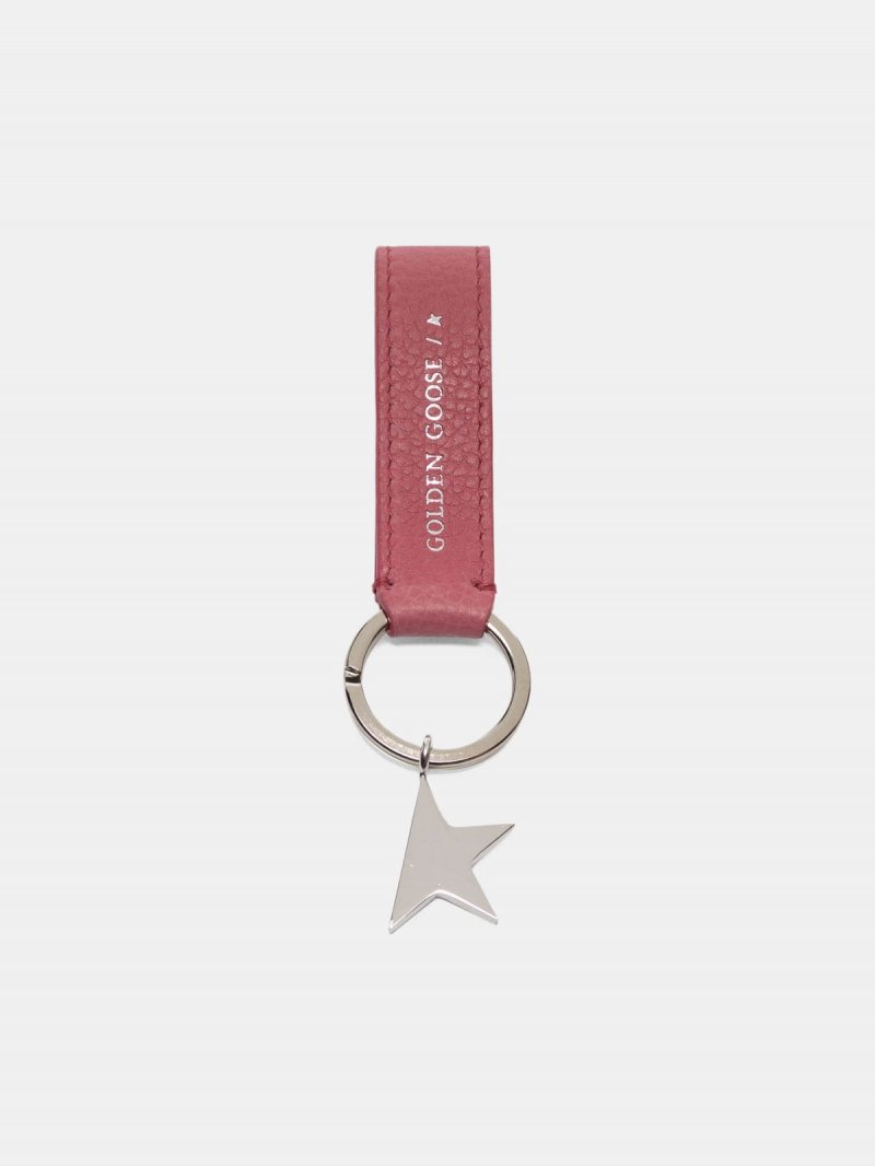 Pink Star Keyring with silver pendant