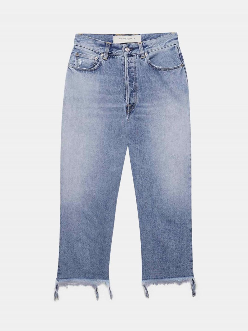 Cropped Texas jeans with raw edges
