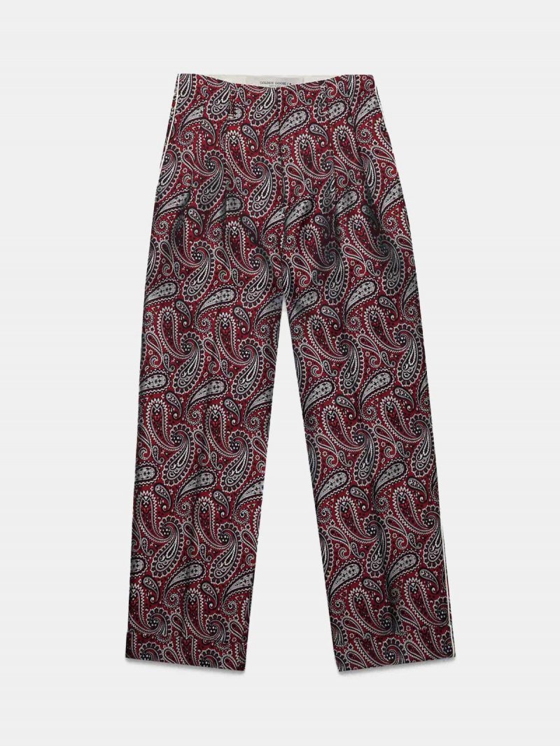 Sally trousers with paisley jacquard motif