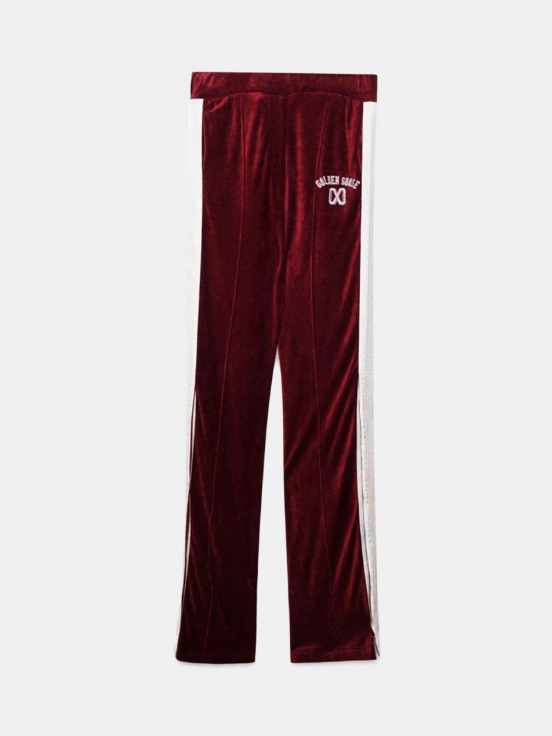 Cabernet velvet Kelly trousers with side openings