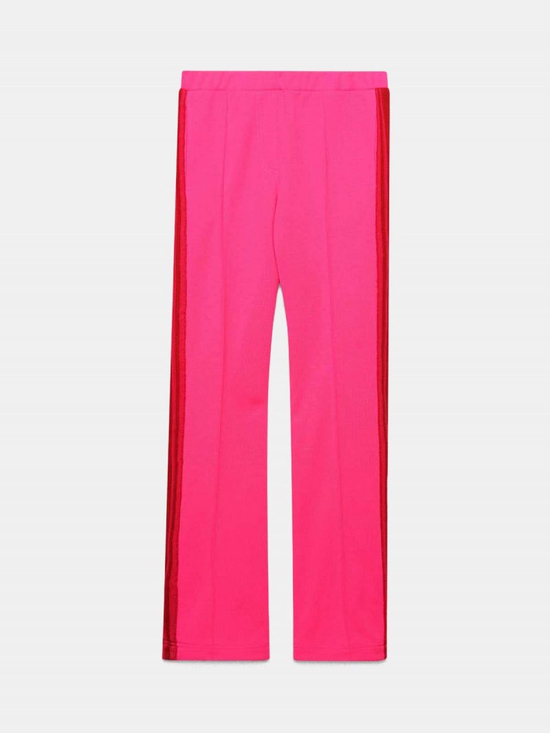 Pink Kelly trousers in technical fabric with lurex waistband