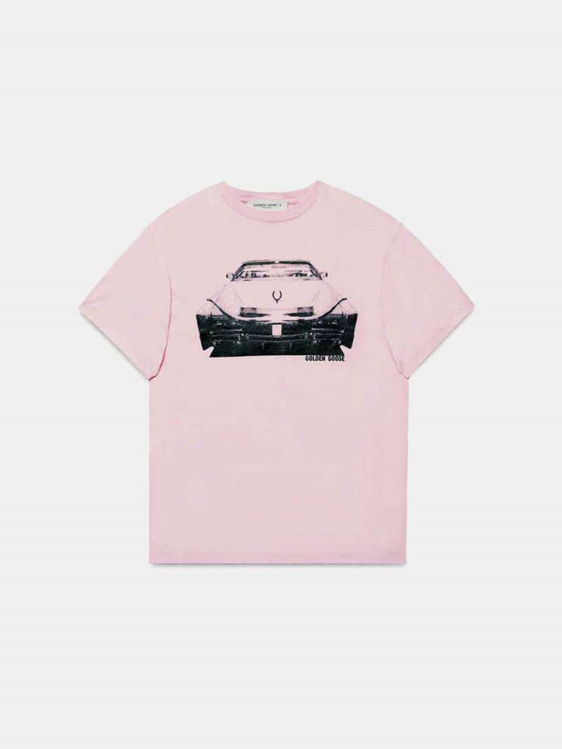 Lilac Golden T-shirt with Cadillac print