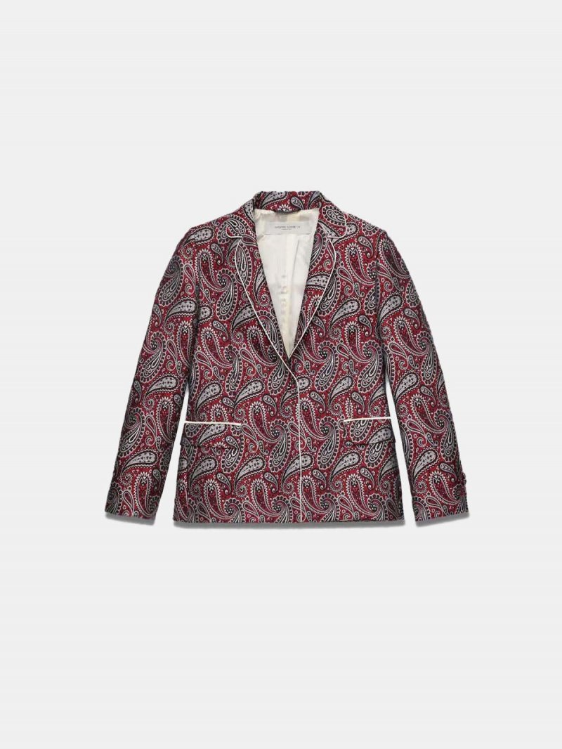 Venice jacket in jacquard fabric with paisley motif