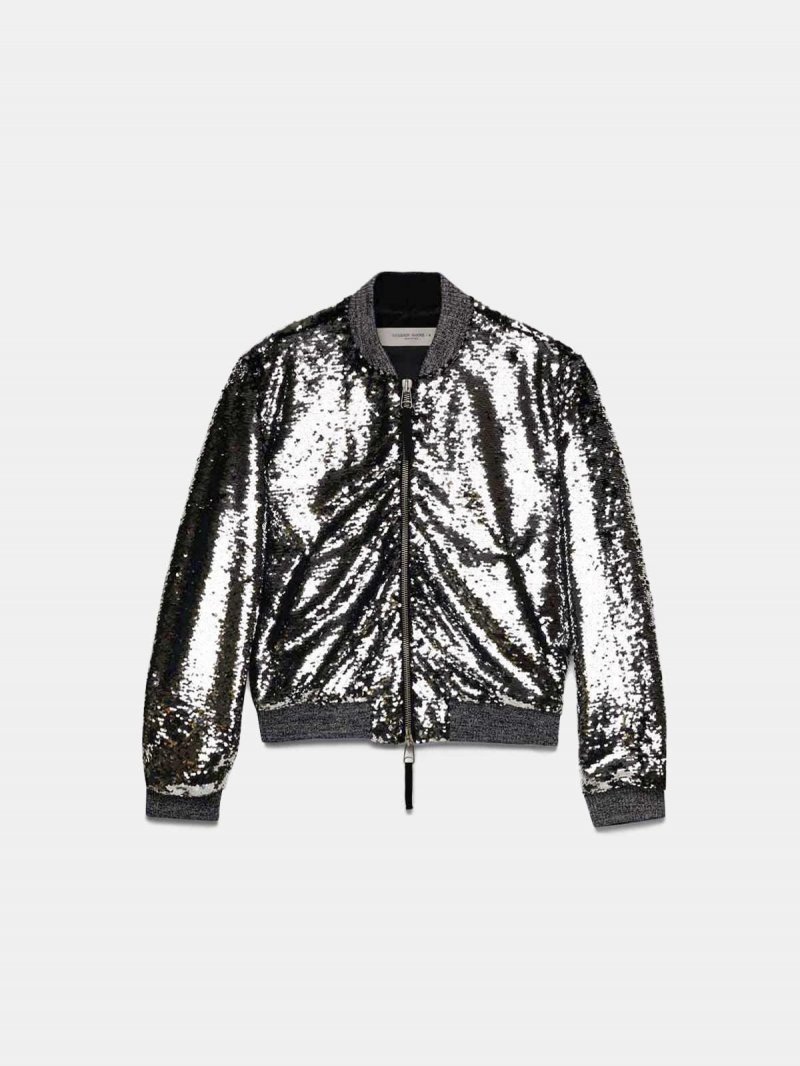 Scarlett bomber jacket with reversible sequins