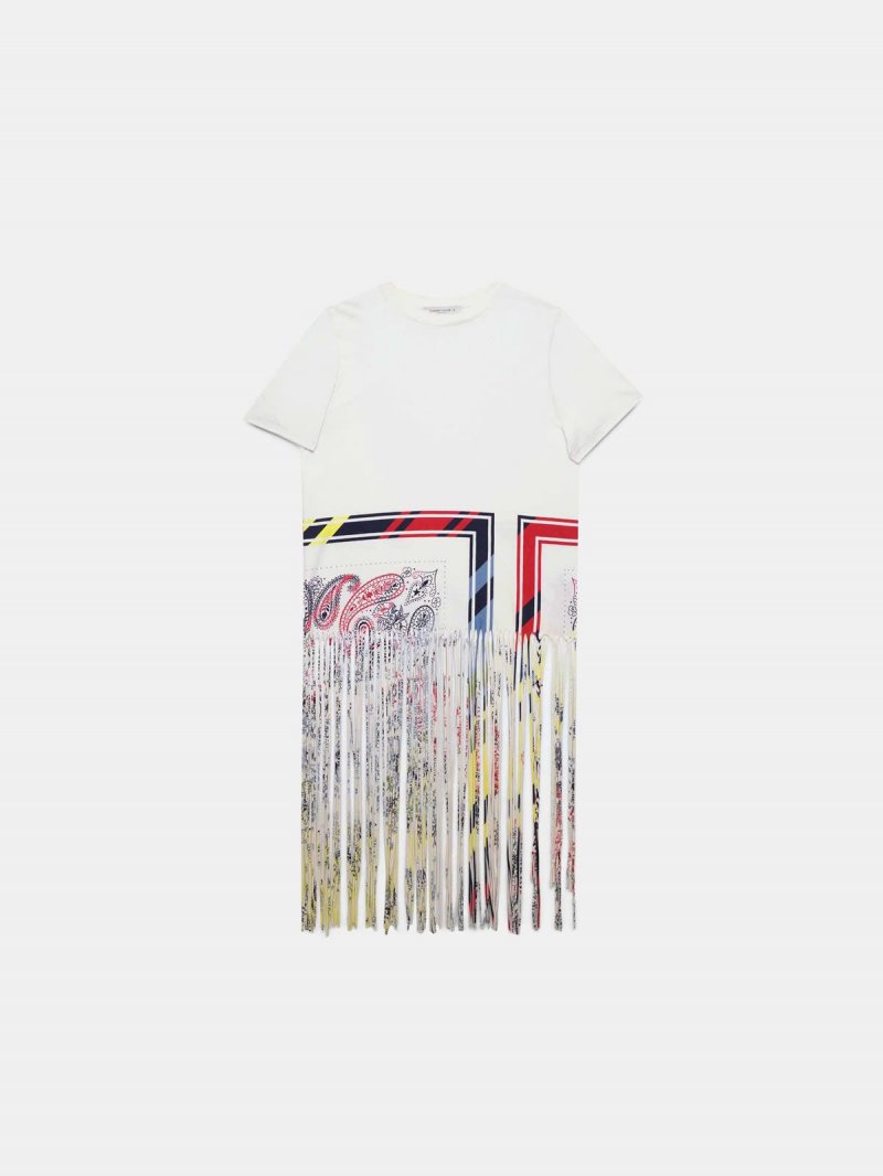 Oversized T-shirt in scarf print cotton