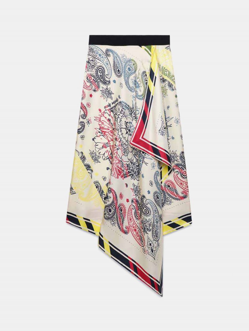 Kaylee skirt in scarf print pure silk