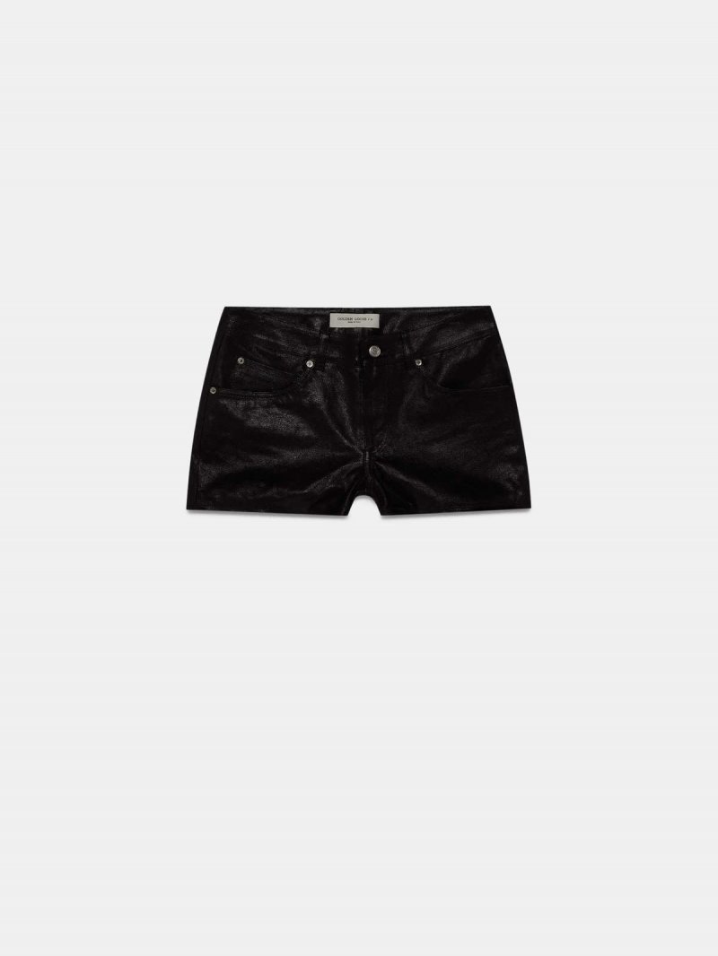 Zoey shorts in black leather