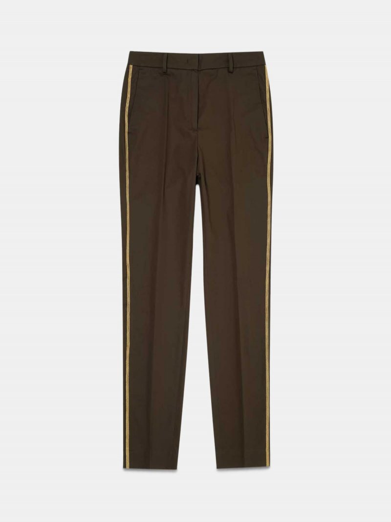 Jane trousers in military-green cotton
