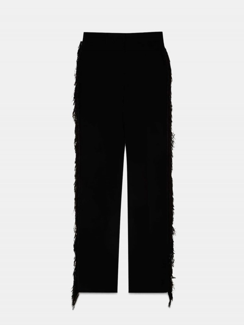 Abigail trousers with decorative fringing