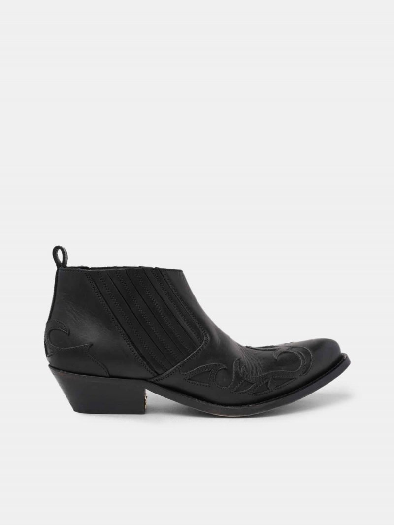 Santiago Low ankle boots in black leather