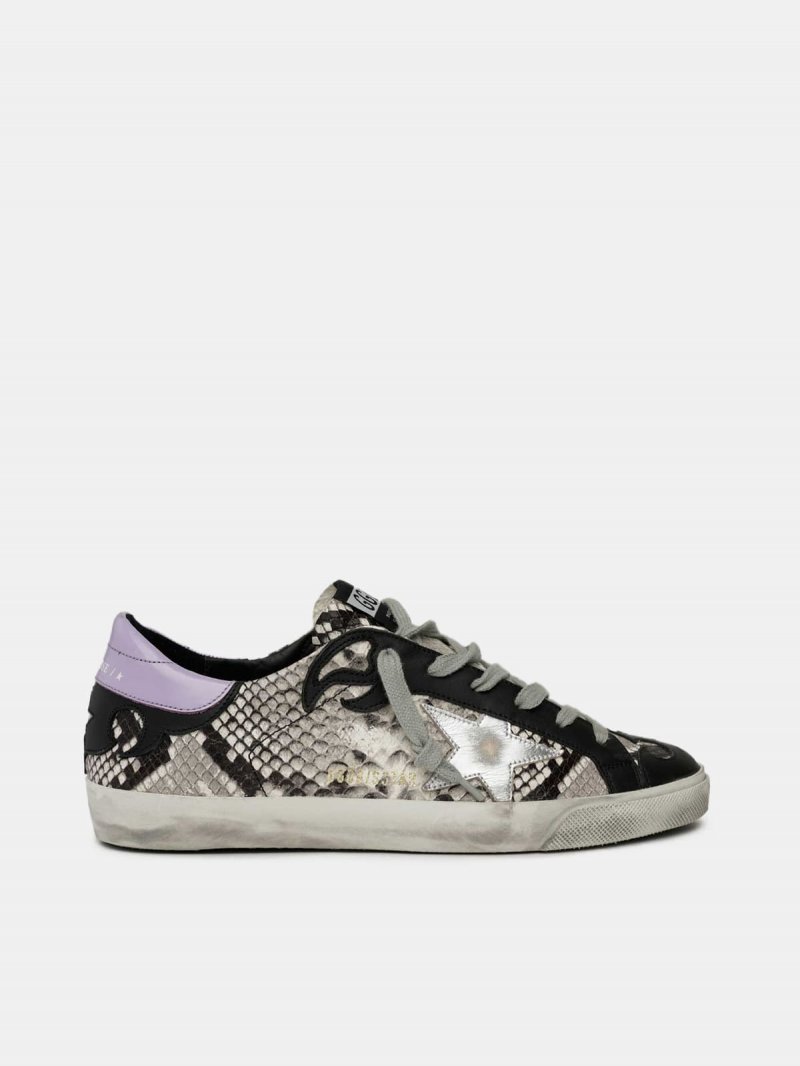 Snakeskin Super-Star sneakers with silver star