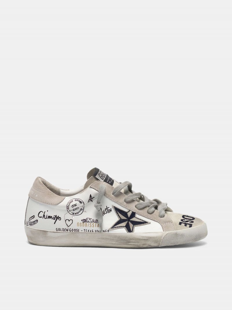 Super-Star sneakers with Texas graffiti