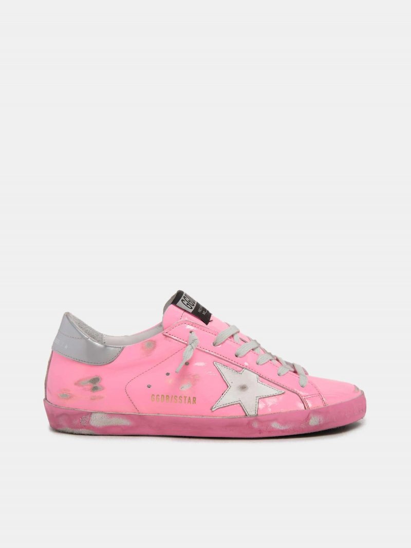 Pink Super-Star sneakers with silver heel tab