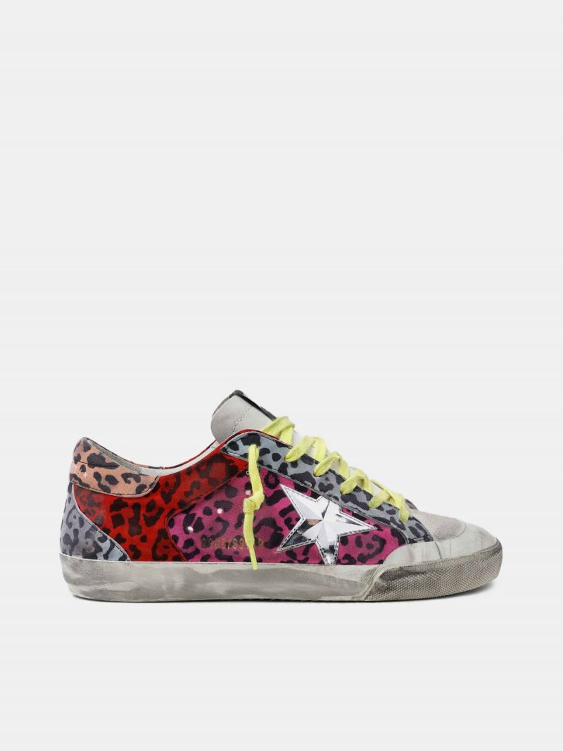 Multicoloured animal-print Super-Star sneakers with chrome star