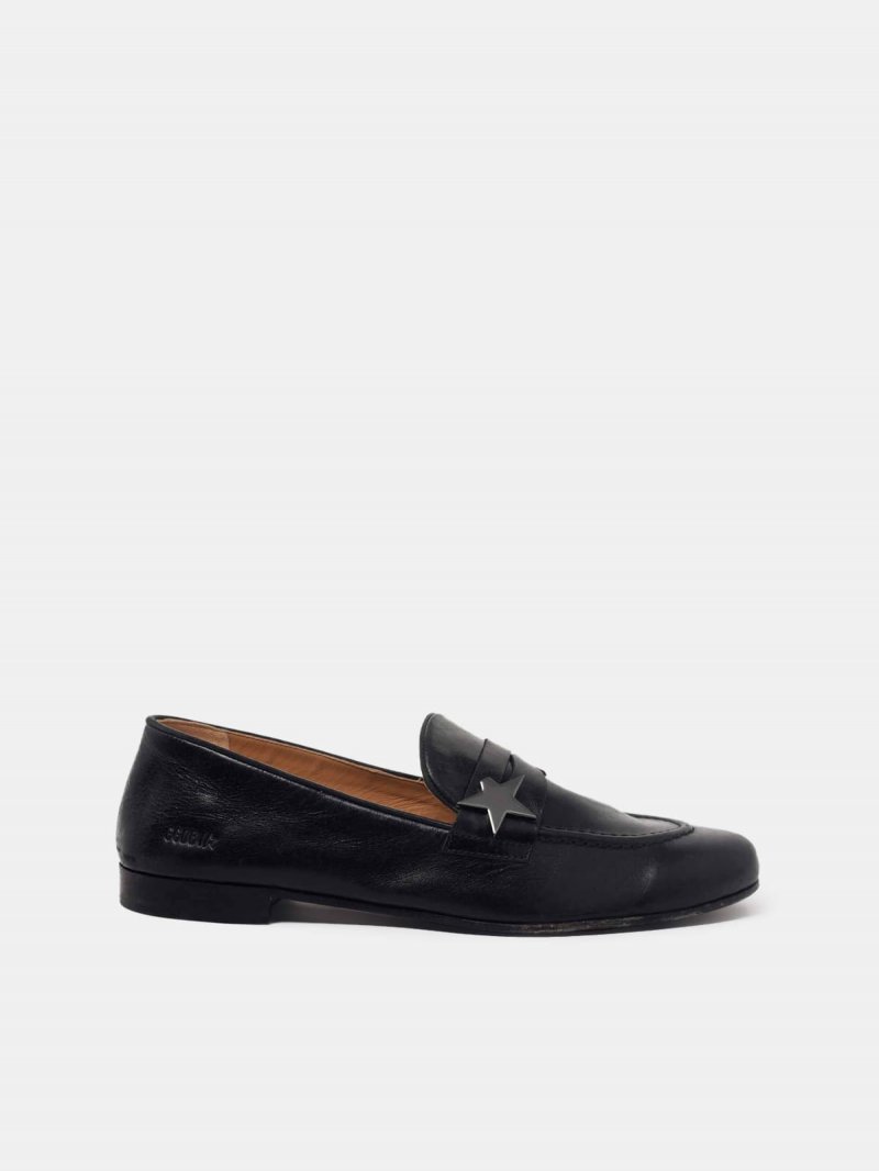 Virginia loafers in smooth black leather