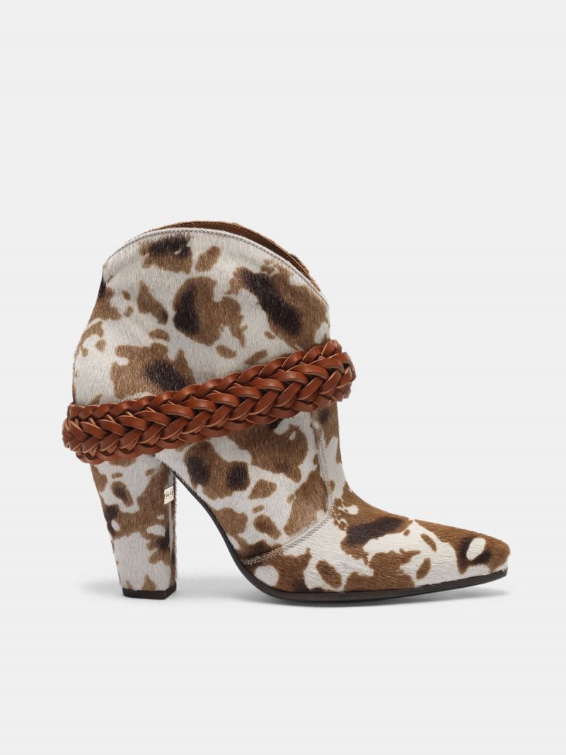 Low cow-print Michelle ankle boots