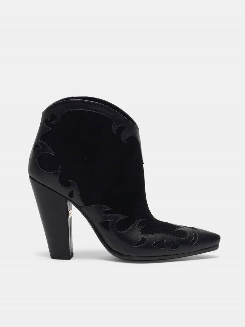 Low black Michelle Flowers ankle boots