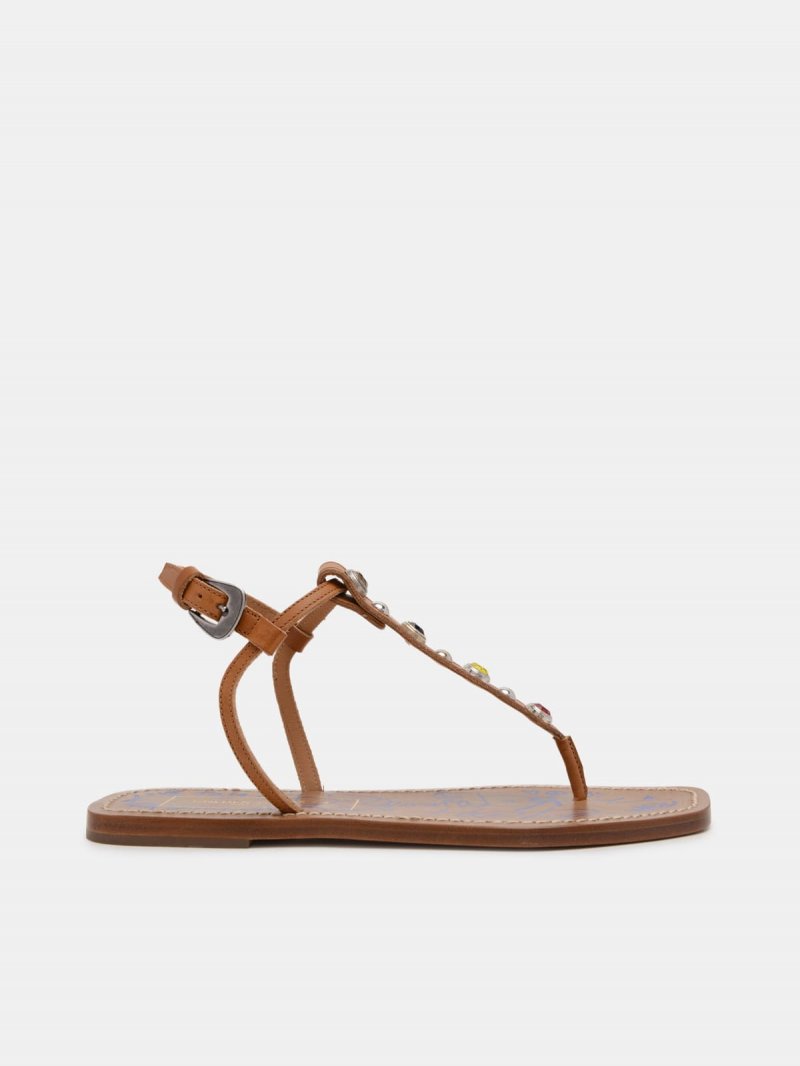 Dakota thong sandals with decorative gems