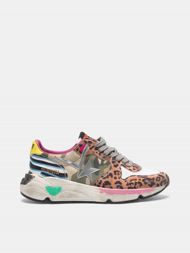 Running Sole sneakers with mixed animal-print upper