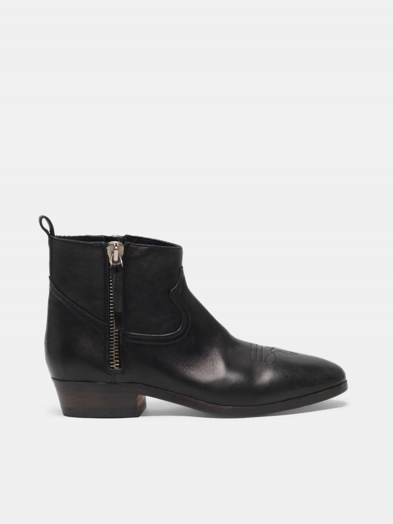 Viand ankle boots in leather with cowboy-style decoration