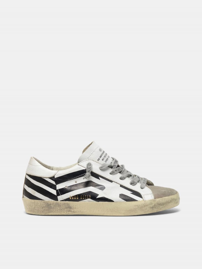 Super-Star sneakers in leather with flag print
