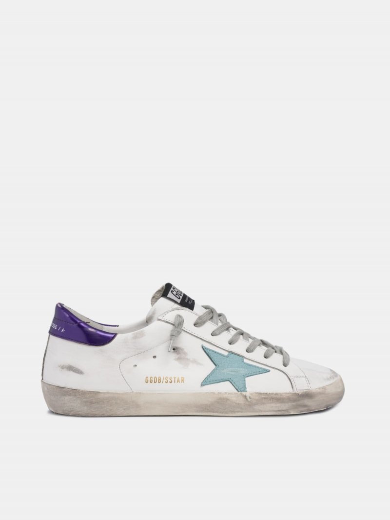 White Super-Star sneakers with blue star