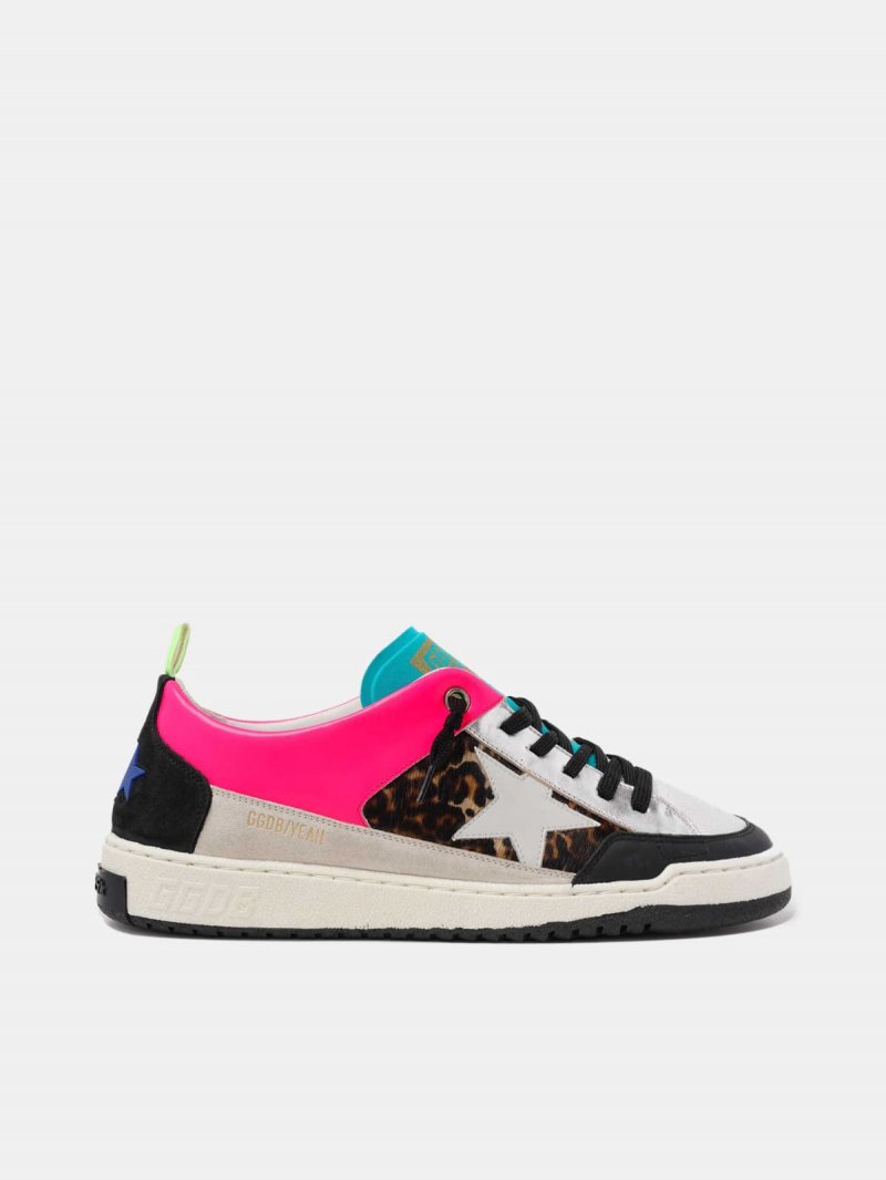Men??s fuchsia and leopard-print Yeah sneakers