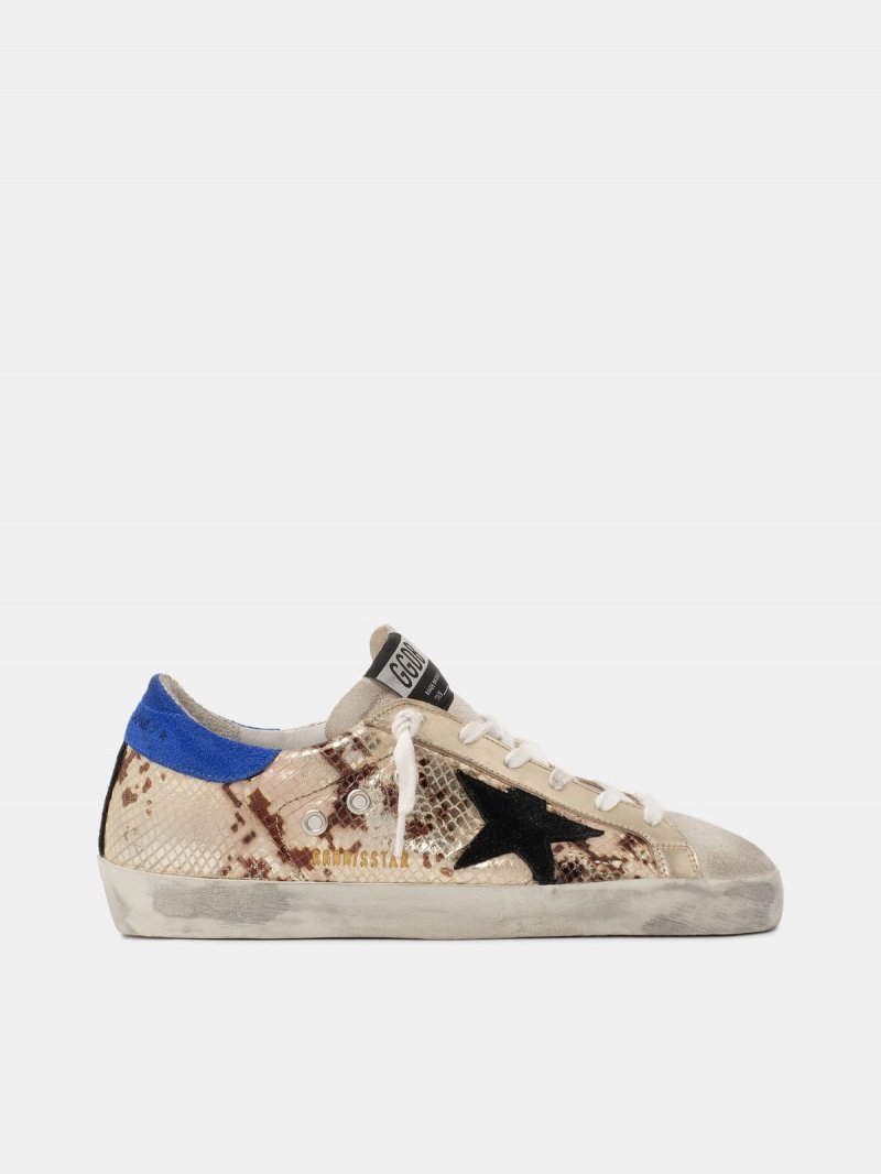Super Star sneakers in laminated snake-print leather