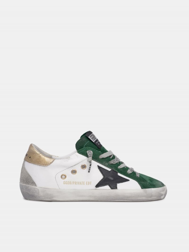 White and green Super-Star sneakers