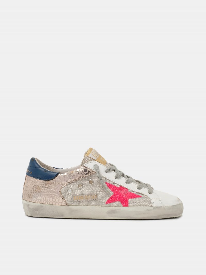 Super-Star sneakers with metallic print and fuchsia star