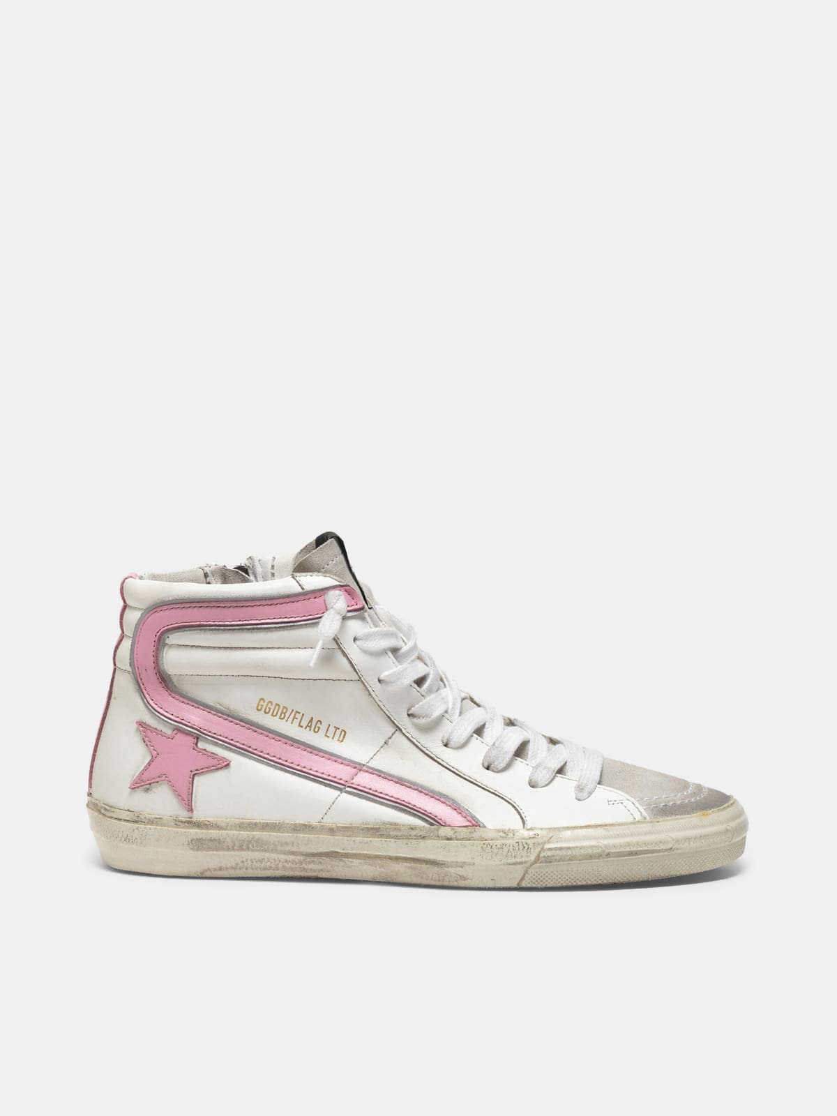 Slide sneakers with nubuck toe