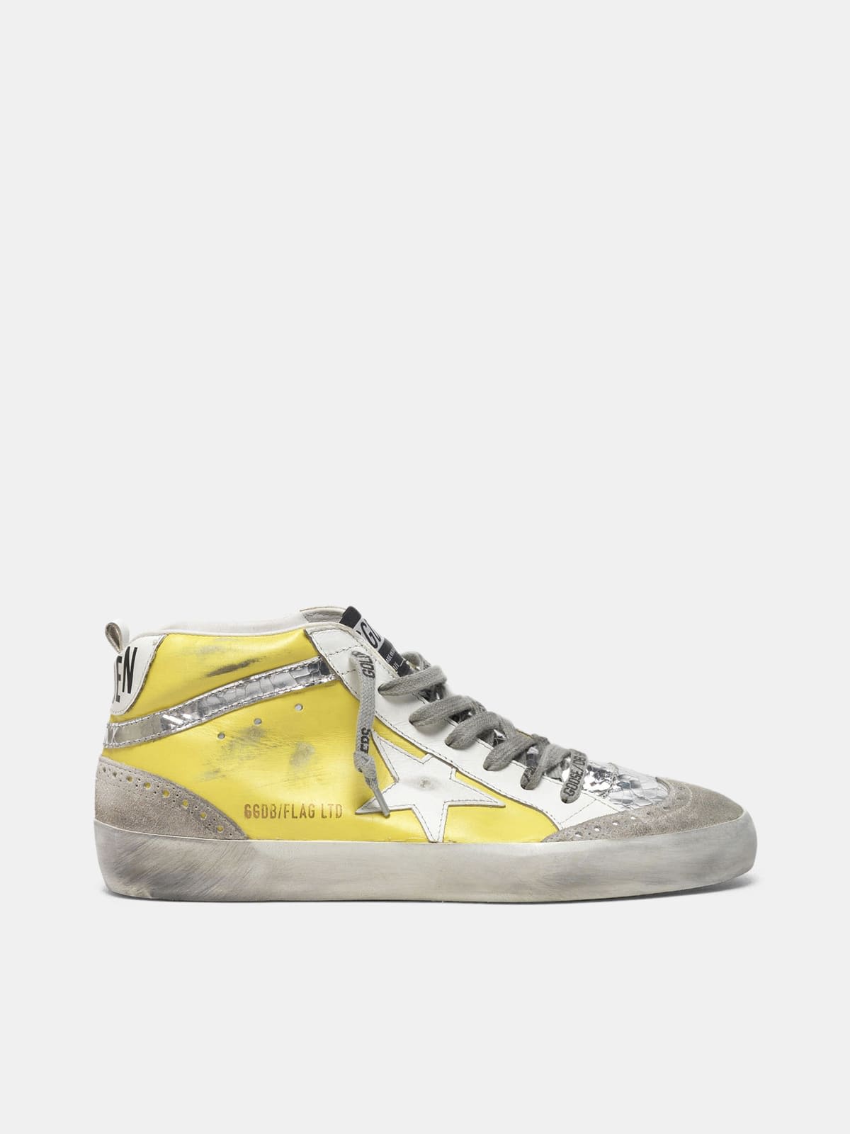 Mid Star sneakers with suede inserts and crackle details