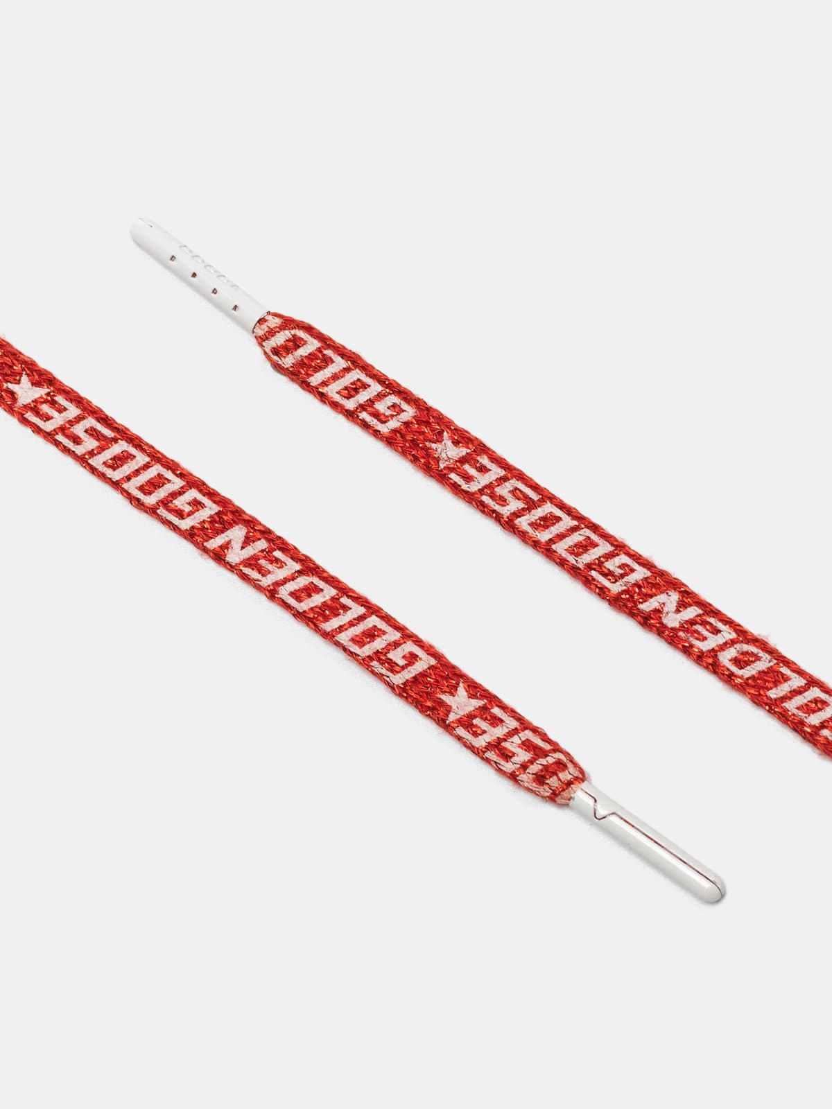Cotton laces with glitter and logo print