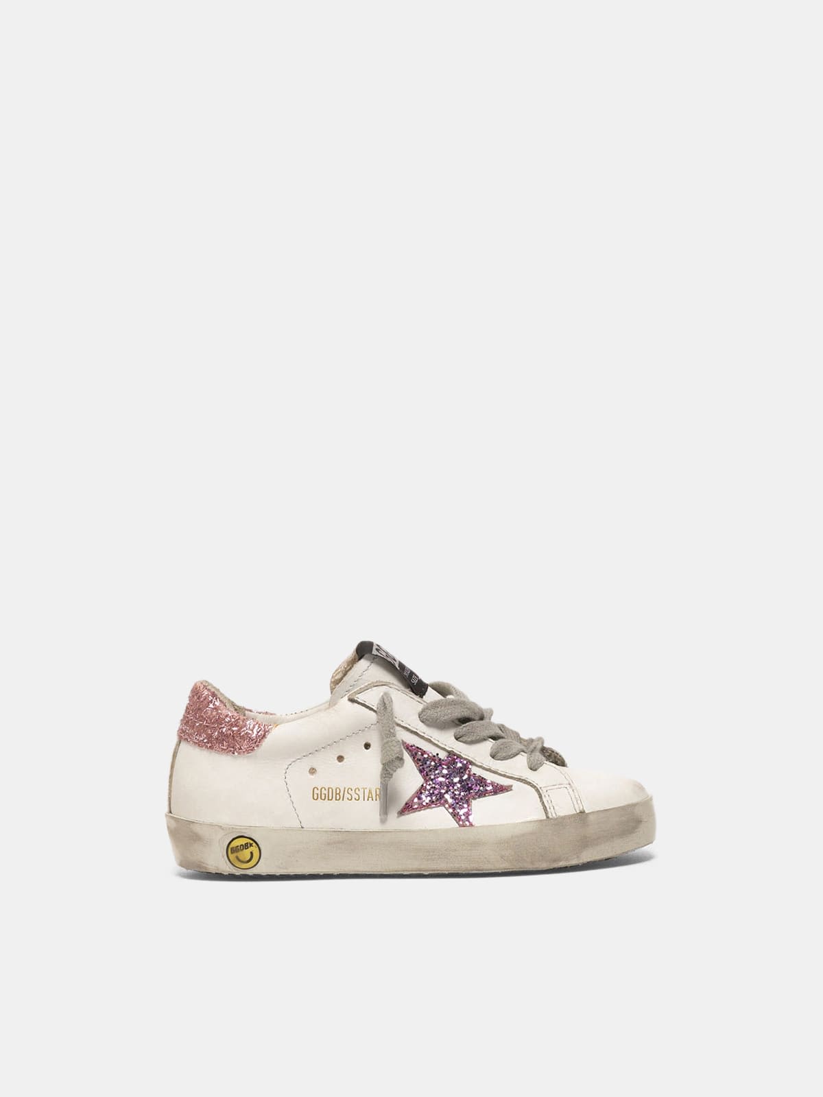 Super-Star sneakers with glitter star and heel tab