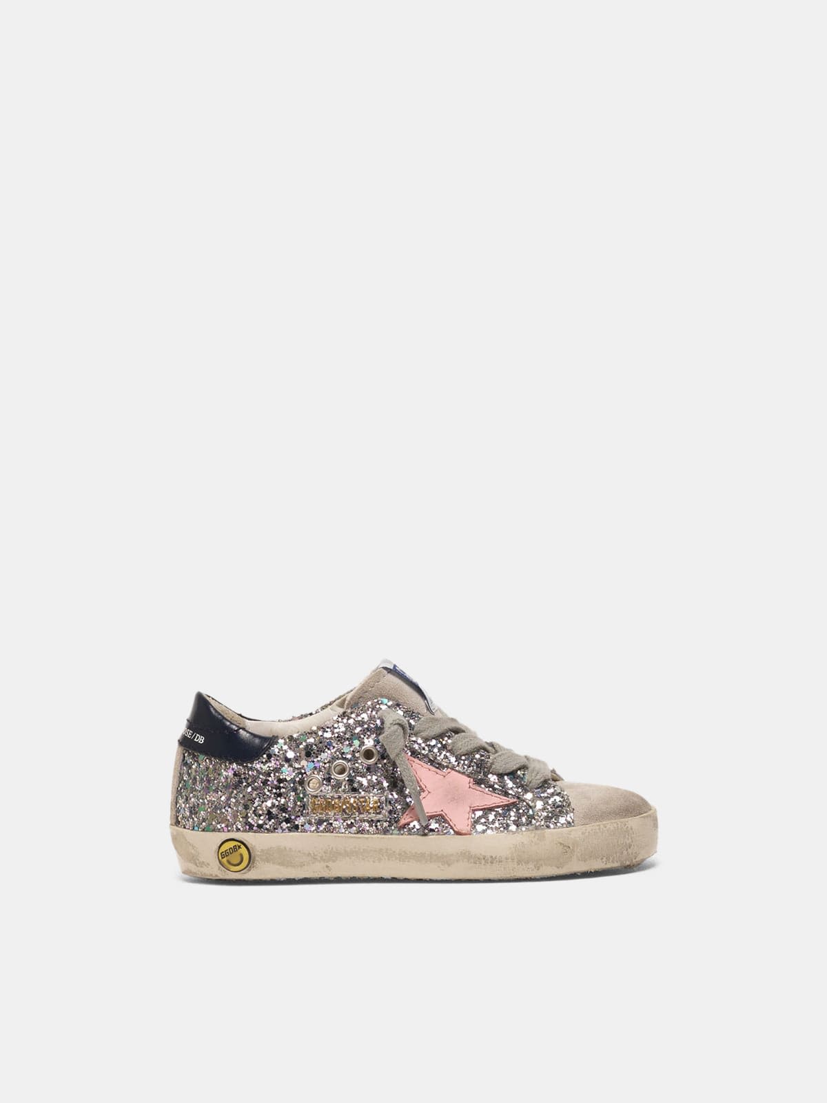 Super-Star sneakers in glitter with pink star