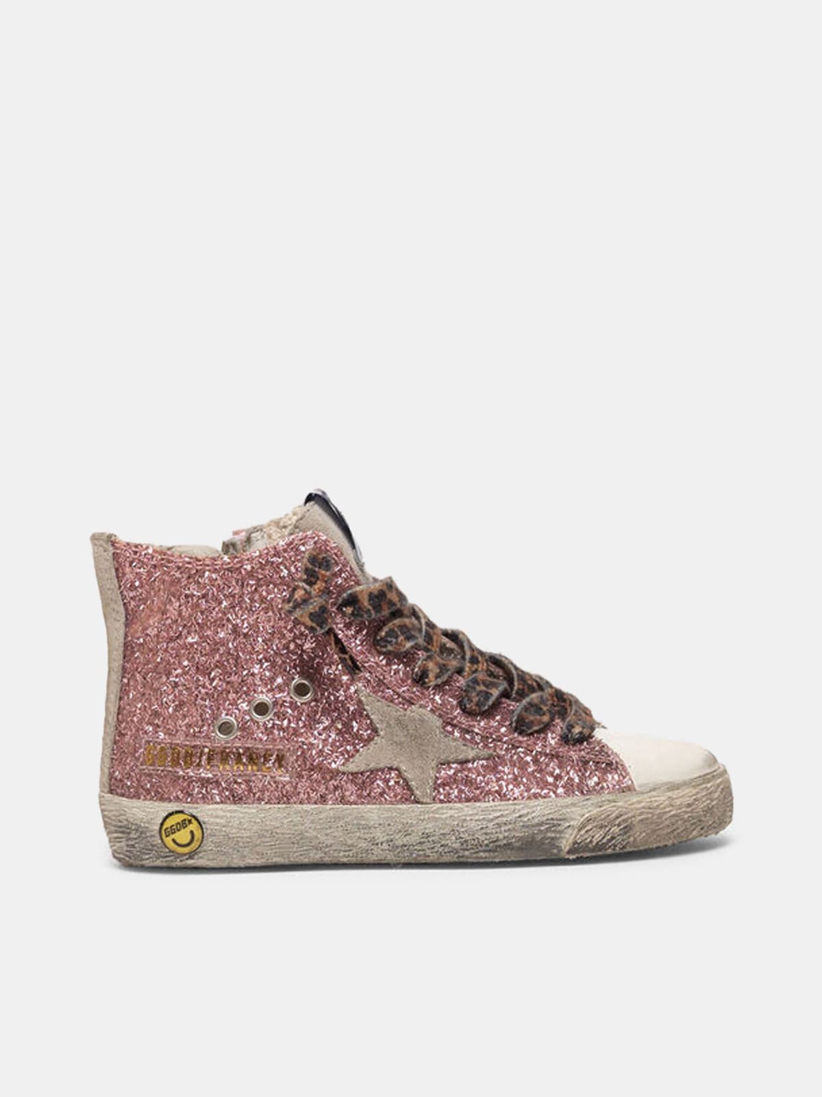 Francy sneakers in silver leather with glitter star